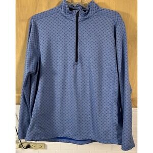 Vineyard Vines Jim Nantz Mens L/S Shirt Size L Blue Logo‎ Golf 1/4 Zip